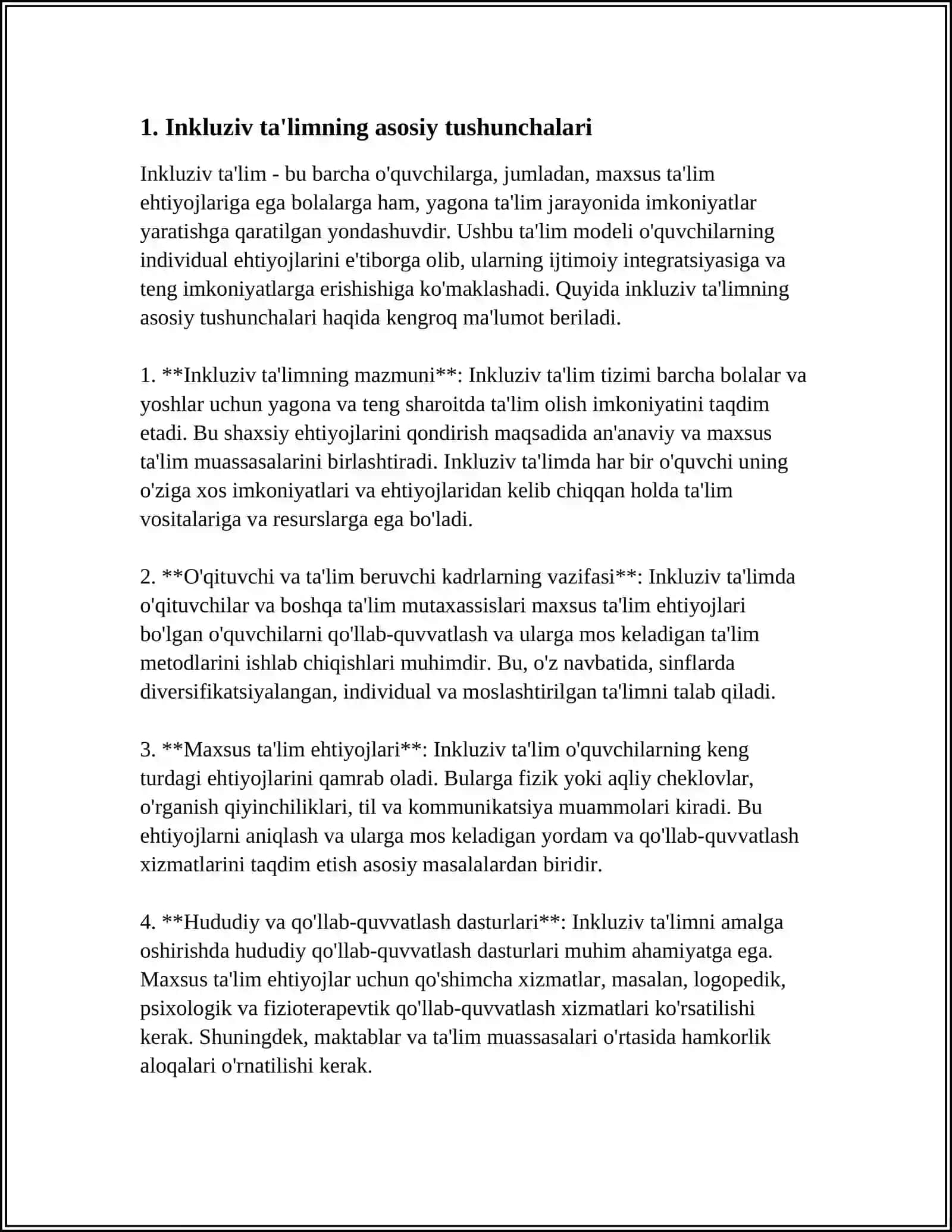 BOSHLANGʻICH SINFLARDA INKLYUZIV TAʼLIM JARAYONINI TASHKIL ETISHNING XUSUSIYATLARI 3