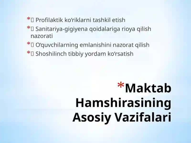 Maktab Yoshidagi Bolalarni Salomatligini Himoya Qilishda Hamshiraning O‘rni 3