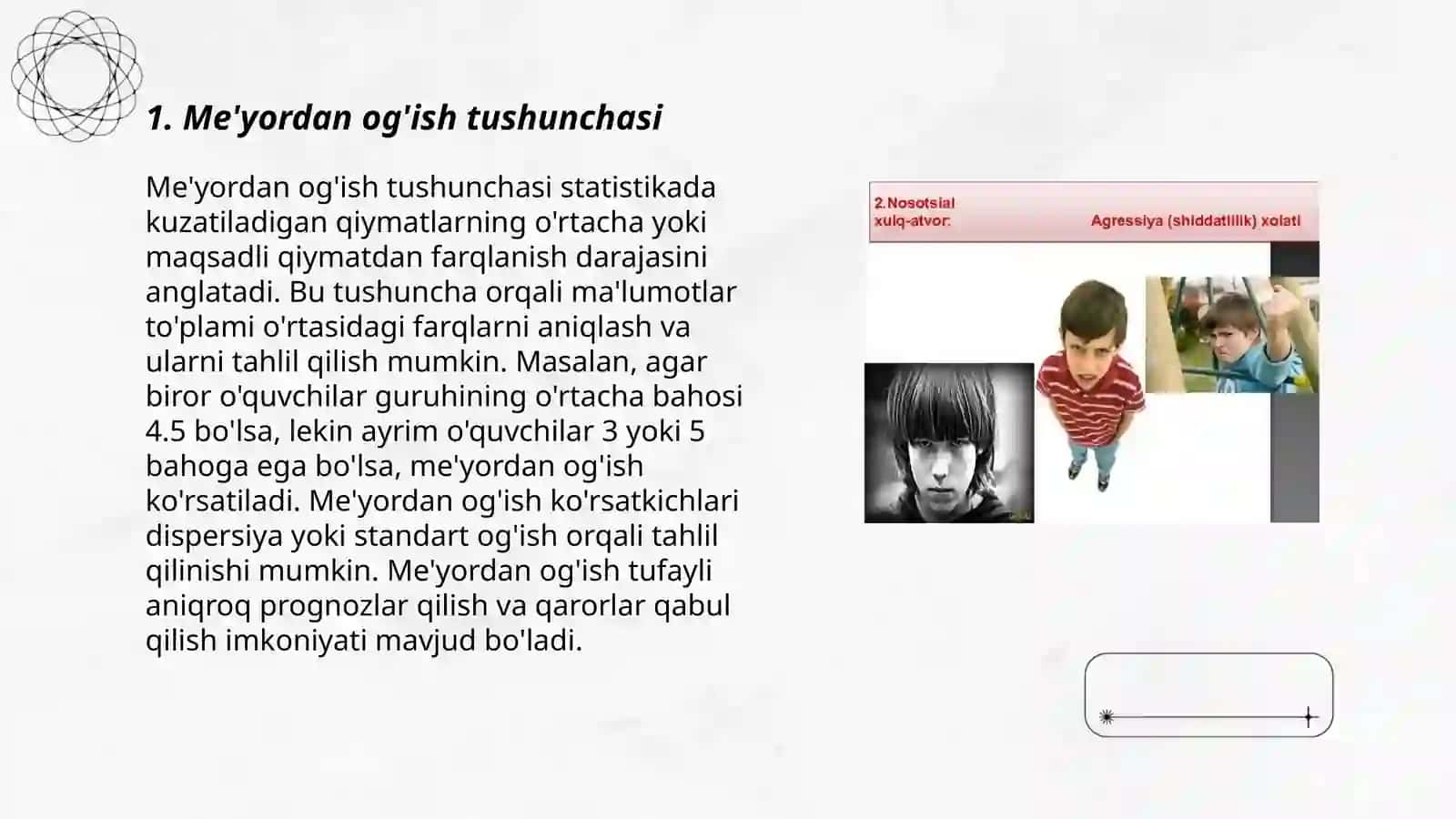 Me’yordan og’ish va deviant xulq 3