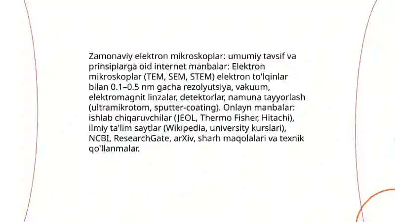 Zamonaviy elektron mikroskoplar haqida internet maʼlumotlar 3