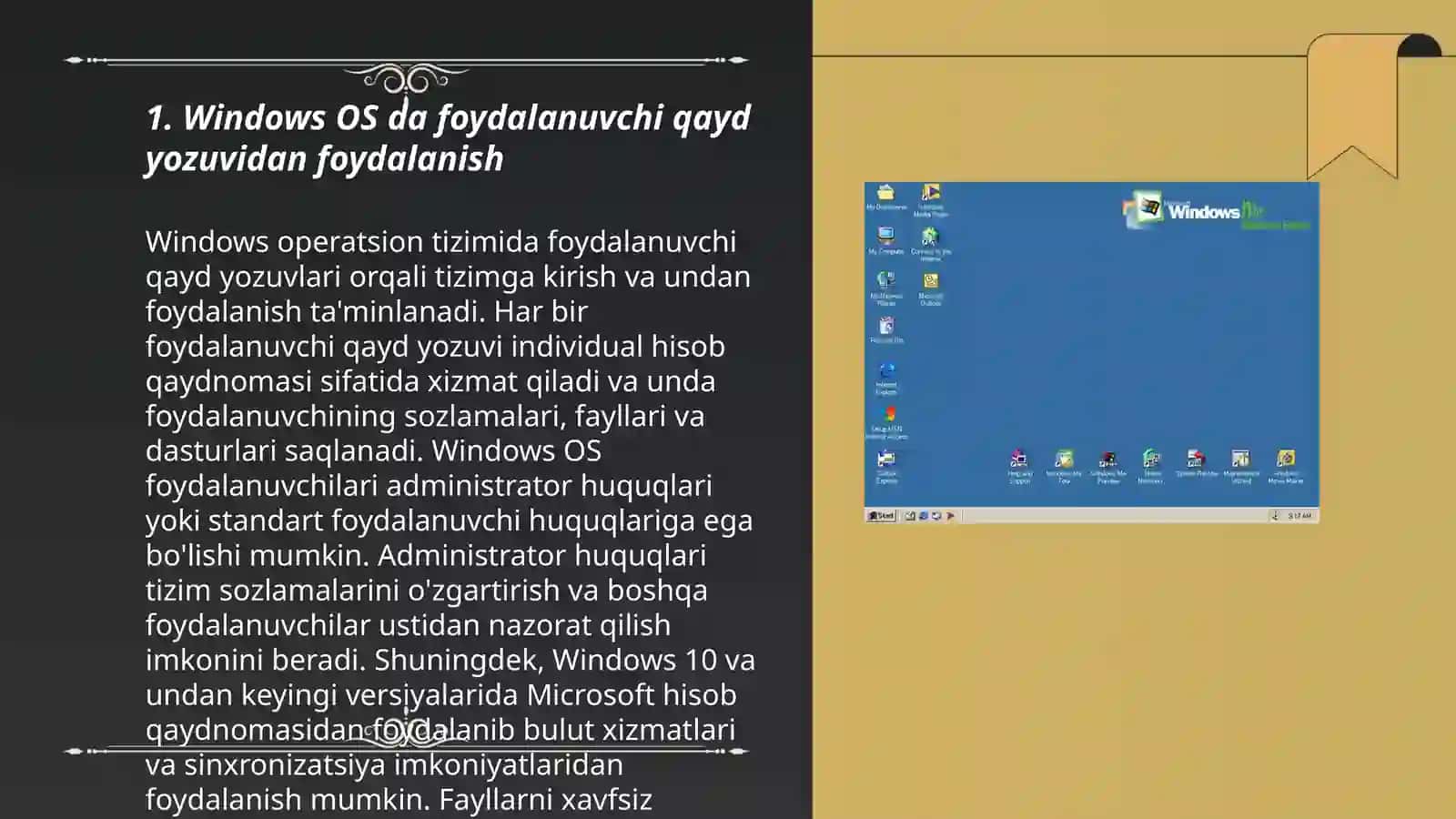Windows OT da foydalanuvchi qayd yozuvini xususan, paroldan foydalanish siyosatini sozlash 3