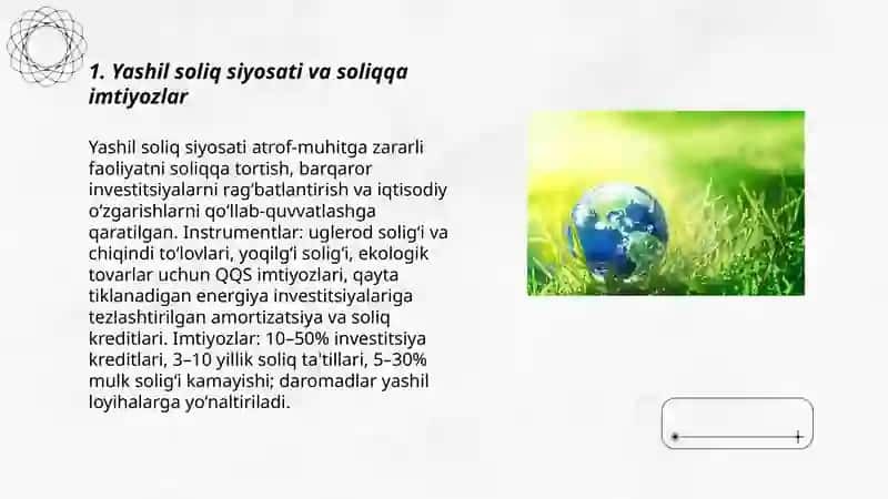 Yashil iqtisodiyotga o’tishda iqtisodiy mexanizmlar 3