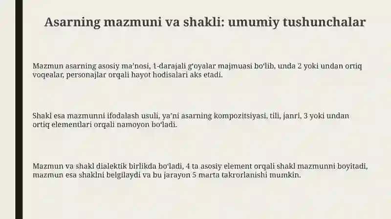 Asar tushunchalari 3