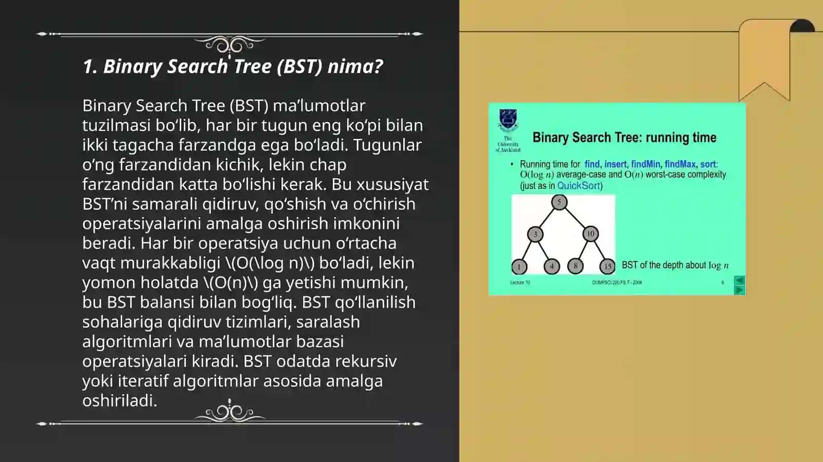 Binary Search Tree (BST) va uning afzalliklari 3