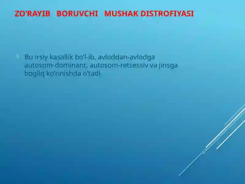 Nerv sistemasining irsiy degenerativ va zo‘rayib boradigan surunkali kasalliklari 3