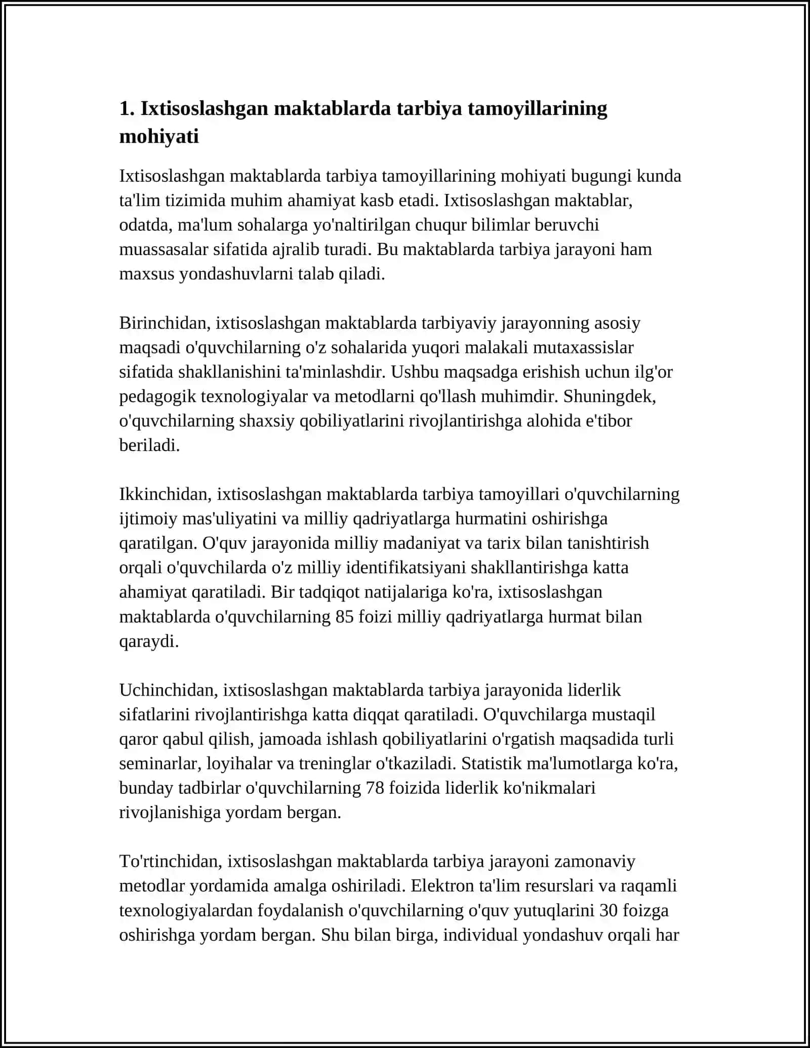 IXtisoslashgan maktablarda tarbiya tamoyilari qollanish 3