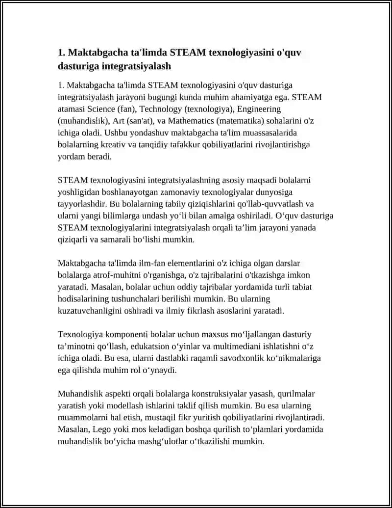 MAKTABGACHA TA'LIMDA STEAM TEXNOLOGIYASINI QO'LLASH 3
