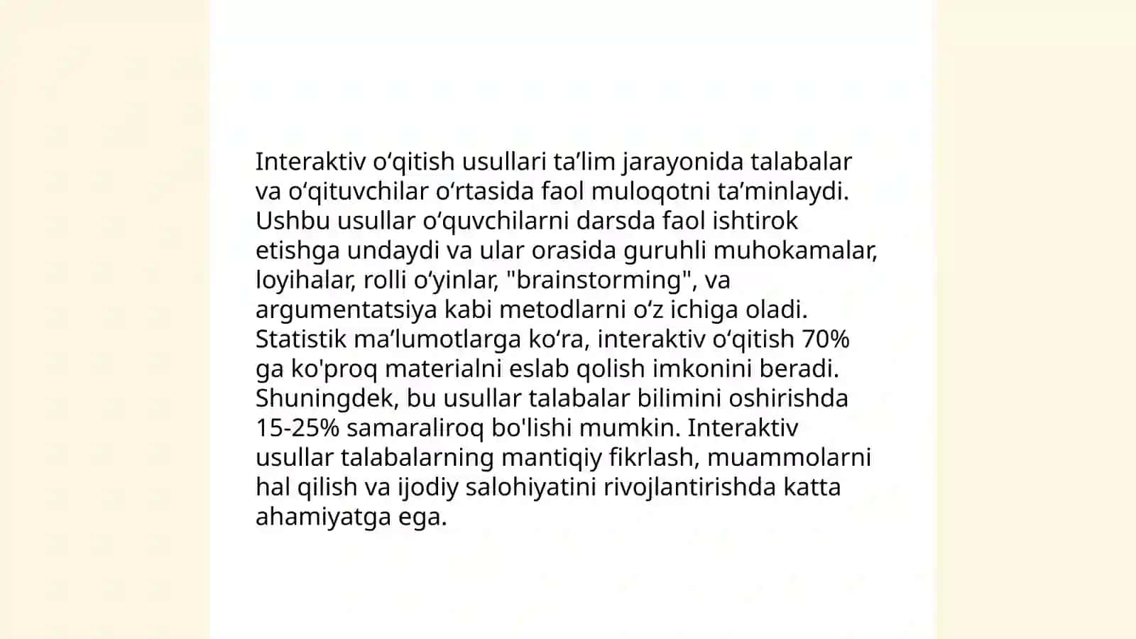 Interaktiv oʻqitish usullari 3
