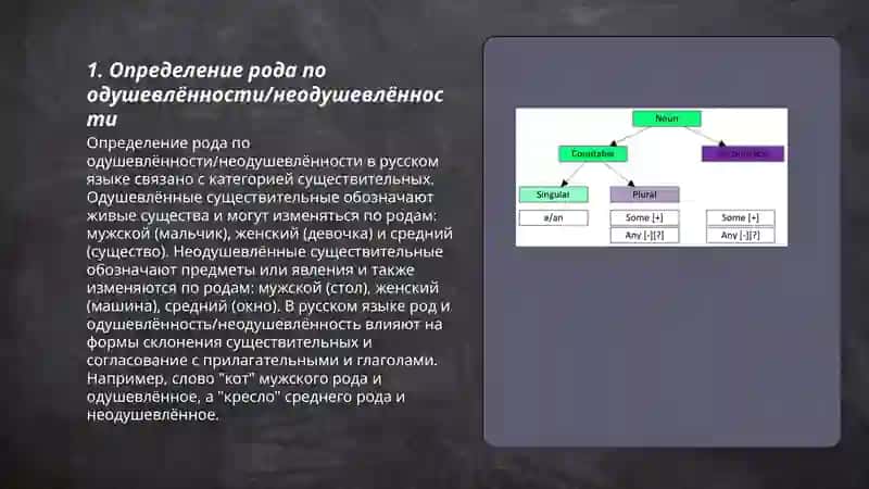 Определение рода имен существителных по значению и окончанию 3