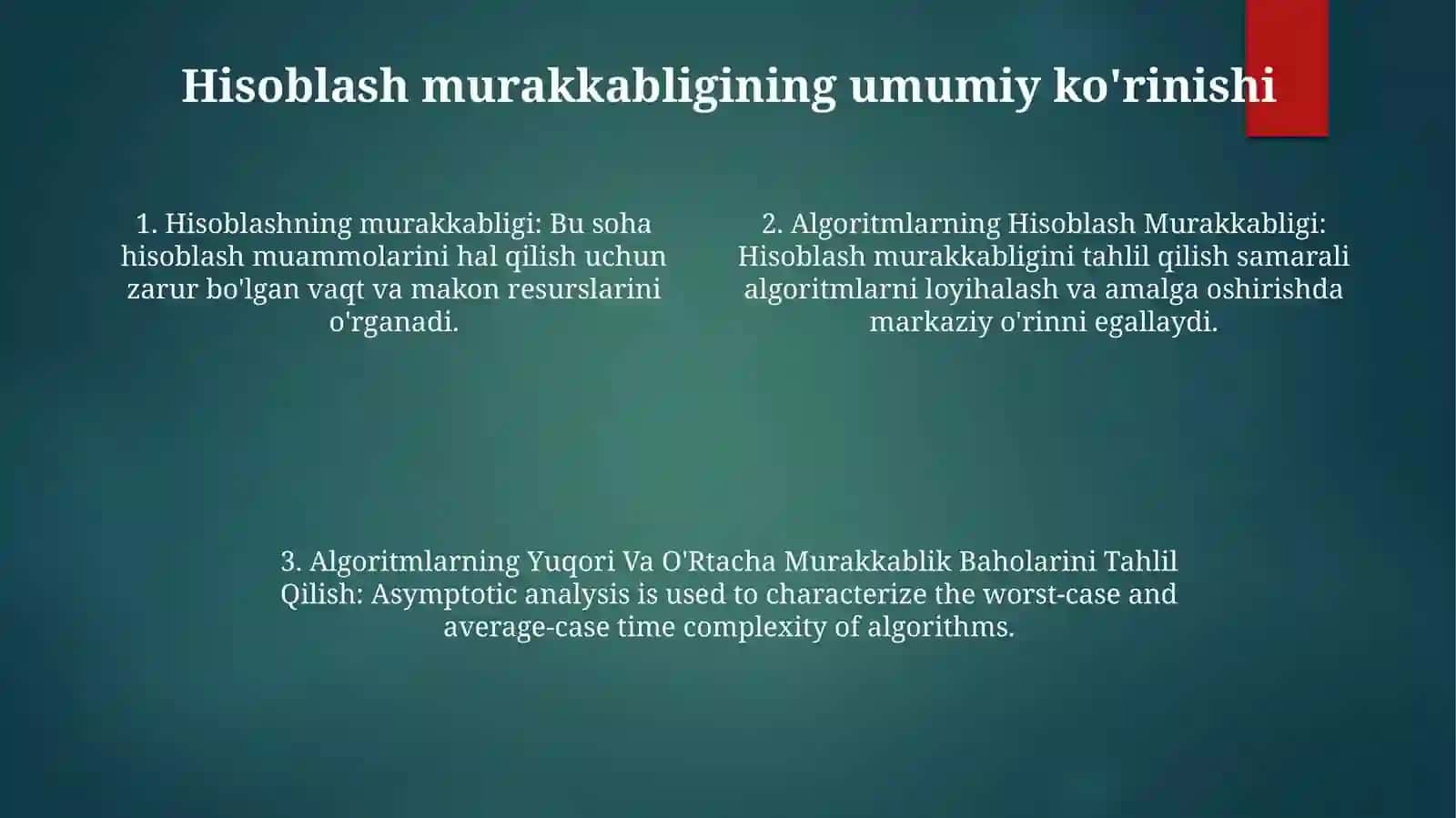 Algoritmlarning Hisoblash Murakkabligi 3
