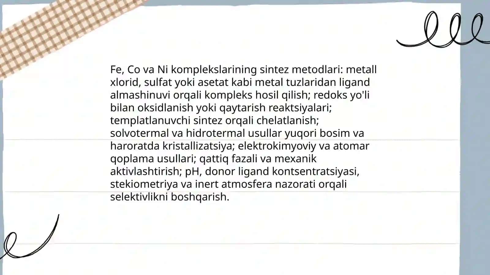 Fe, Co va Nikellarning kompleks birikmalari 3