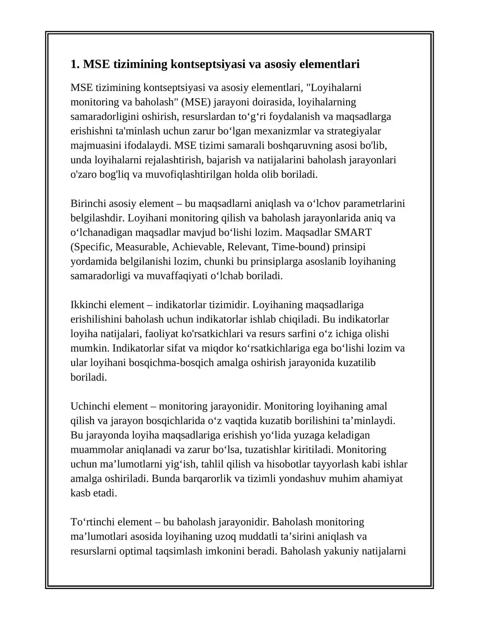LOYIHALARNI MONITORING VA BAHOLASH (MSE) TIZIMI 3