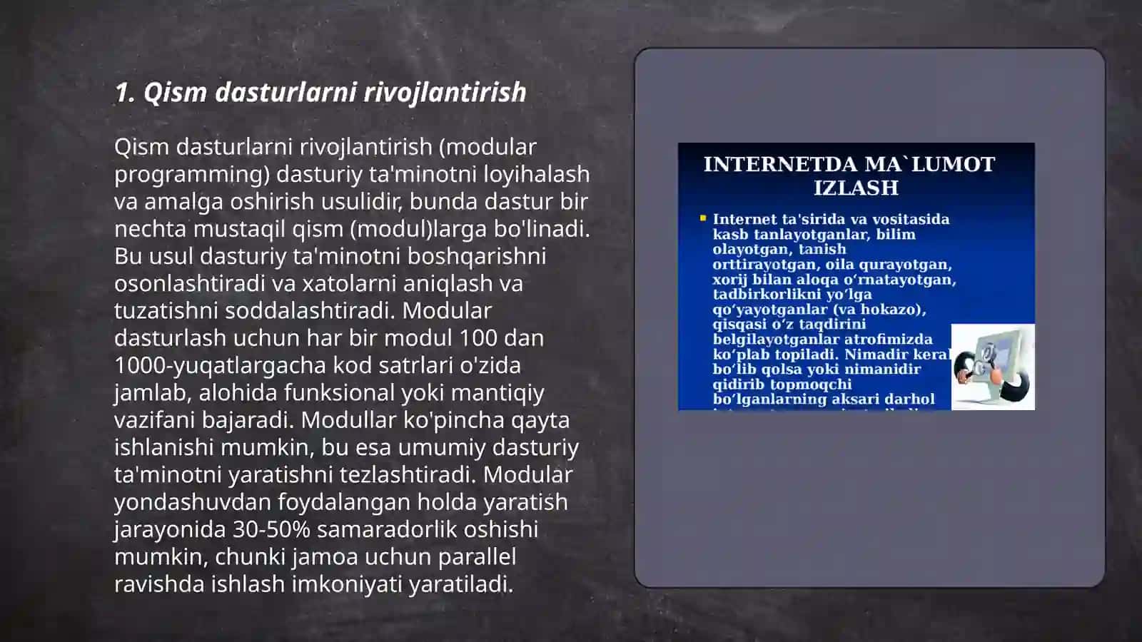 Qism dasturlarni rivojlantirish 3