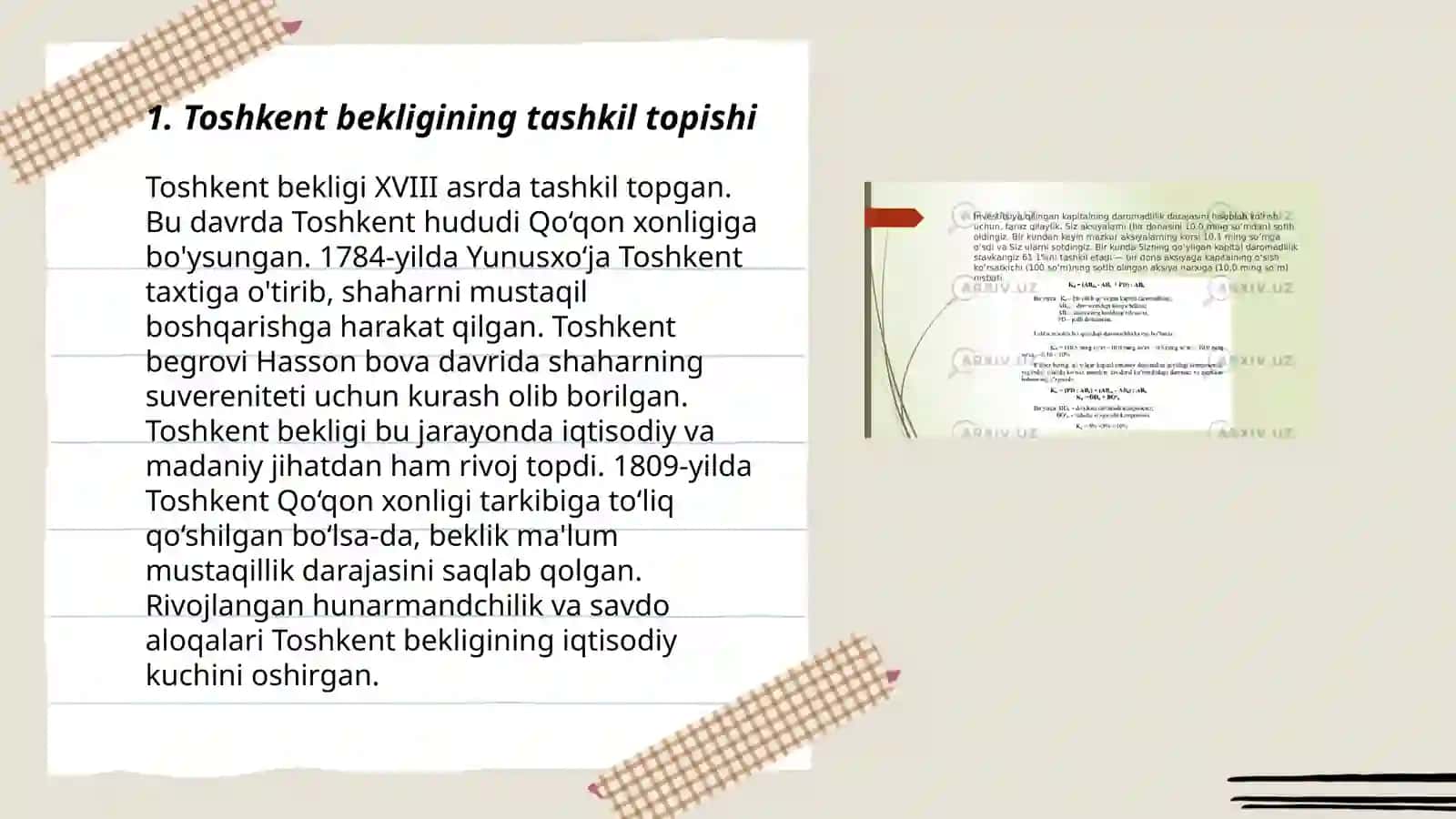 Toshkent bekligi va uning xonliklar bilan munosabatlari 3
