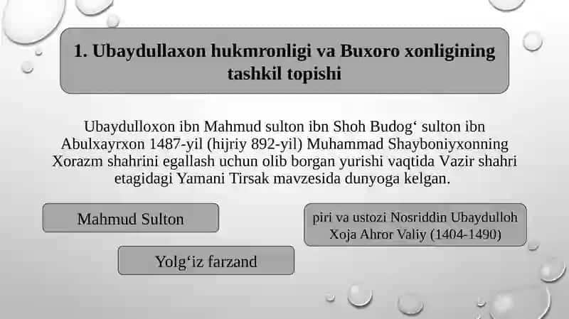 BUXORO XONLIGINING TASHKIL TOPISHI VA SIYOSIY HAYOTI 3
