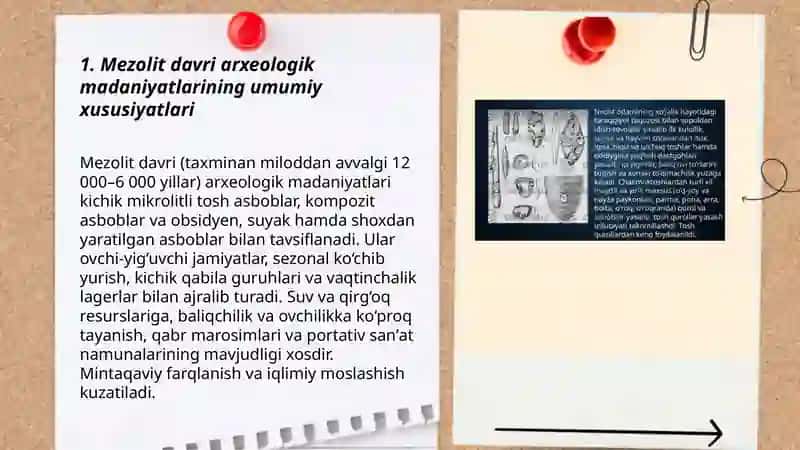 Mezolit va Neolit davri arxeologik madaniyatlari 3