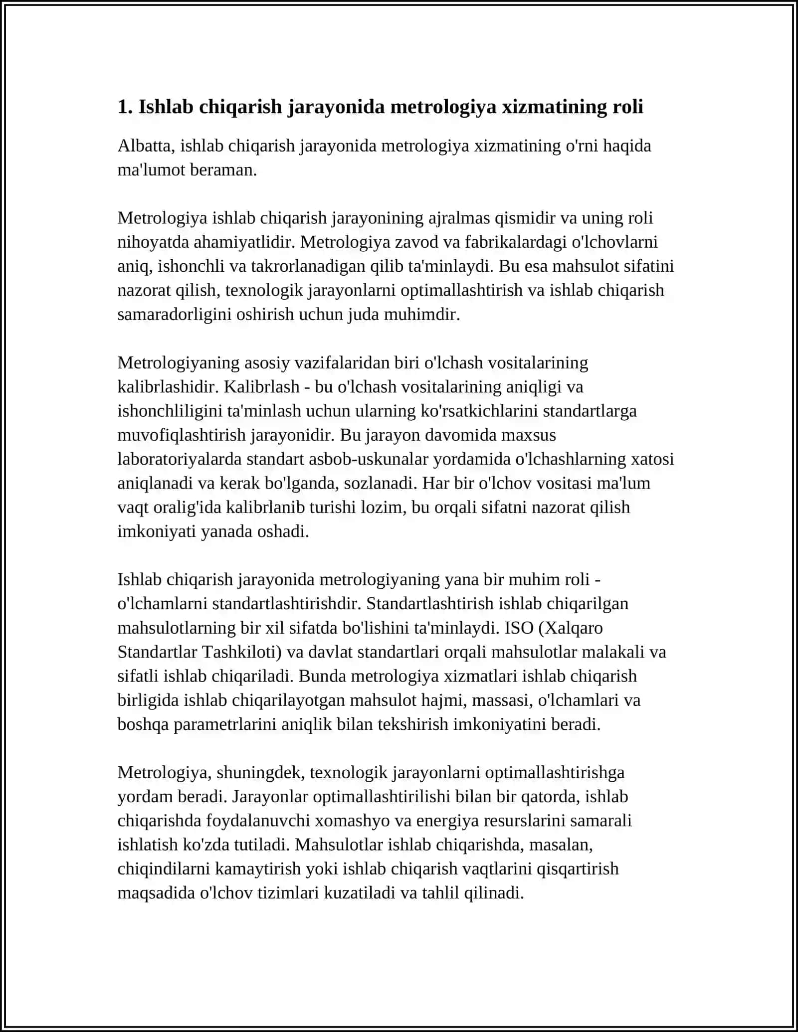 ISHLAB CHIQARISH VA UNING TARMOQLARIDA METROLOGIK XIZMATNING AXAMYATI 3