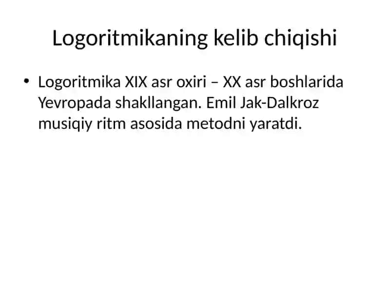 Logoritmika Tarixi va Mashg‘ulotlari 3