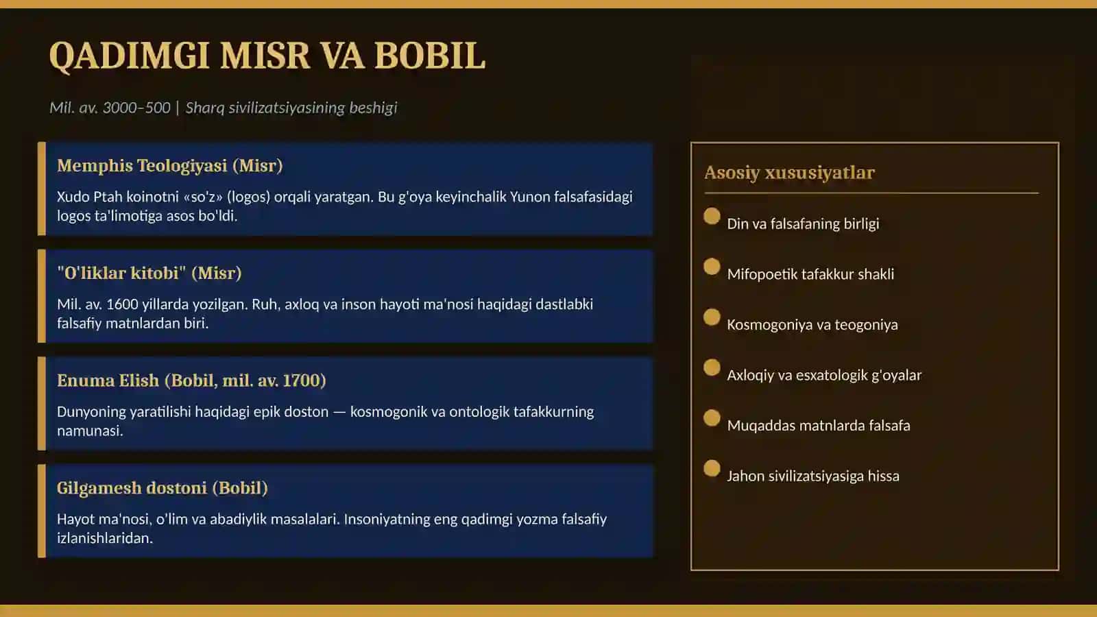 Falsafaning mohiyatiga oid Sharq va G'arb mutafakkirlari ta'riflarini tasniflash 3