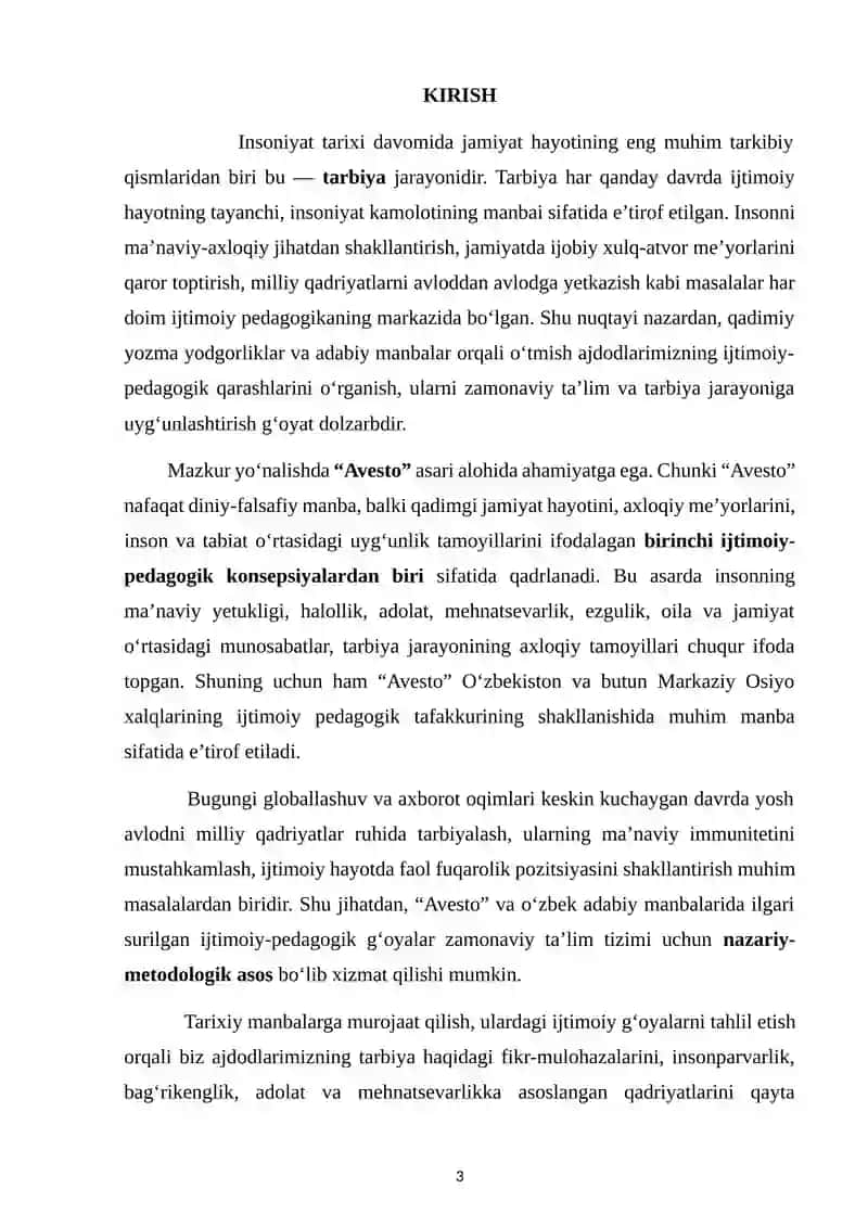 Avesto va adabiy manbalarda ijtimoiy pedagogik g‘oyalar 3