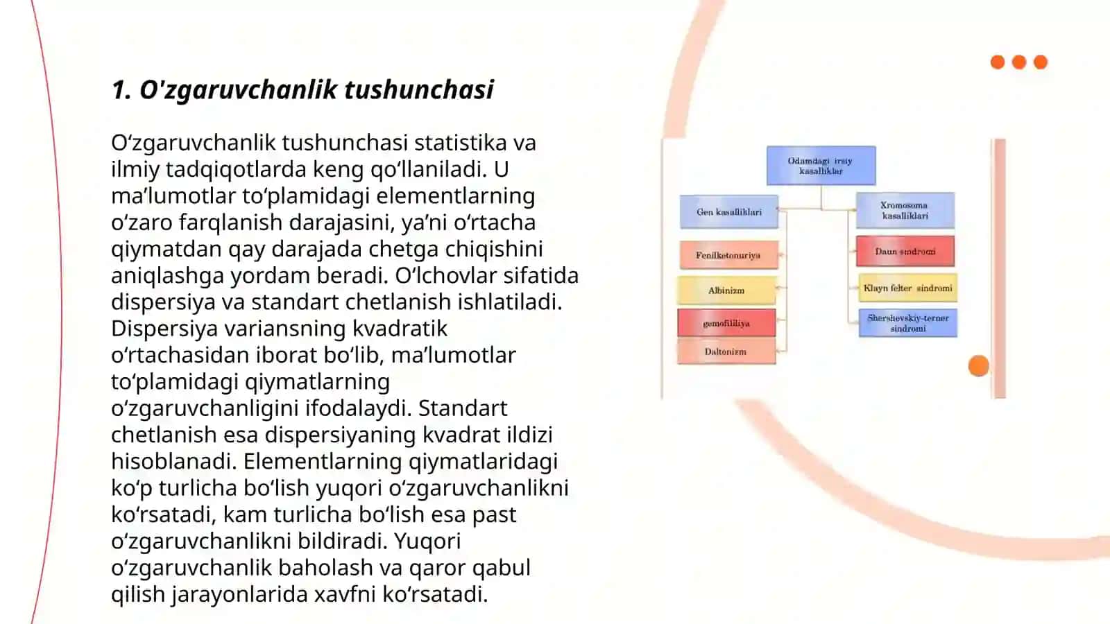 O'zgaruvchanlik va uning shakllari. Tiriklikning molekulyar asoslari 3