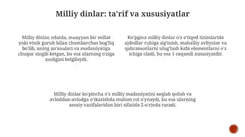 Milliy dinlarning ijtimoiy taraqqiyot va shaxs e'tiqodini ta'minlashdagi roli 3