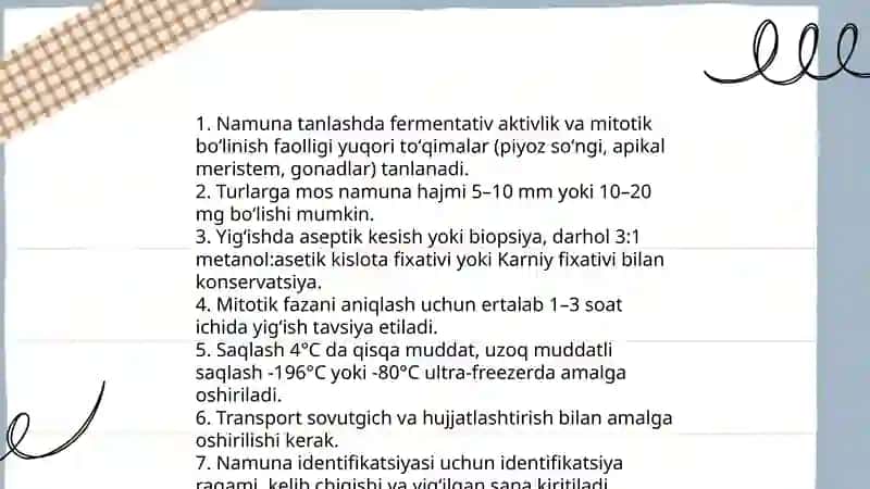 Xromasomalar tarkibi va tuzilishini doimiy mikropereparatlar yordamida o'rganish 3