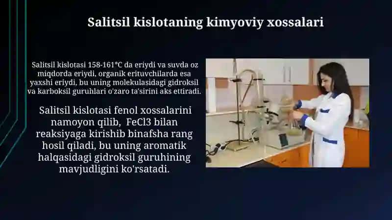 Salitsil kislotaning kimyoviy xossalari 3