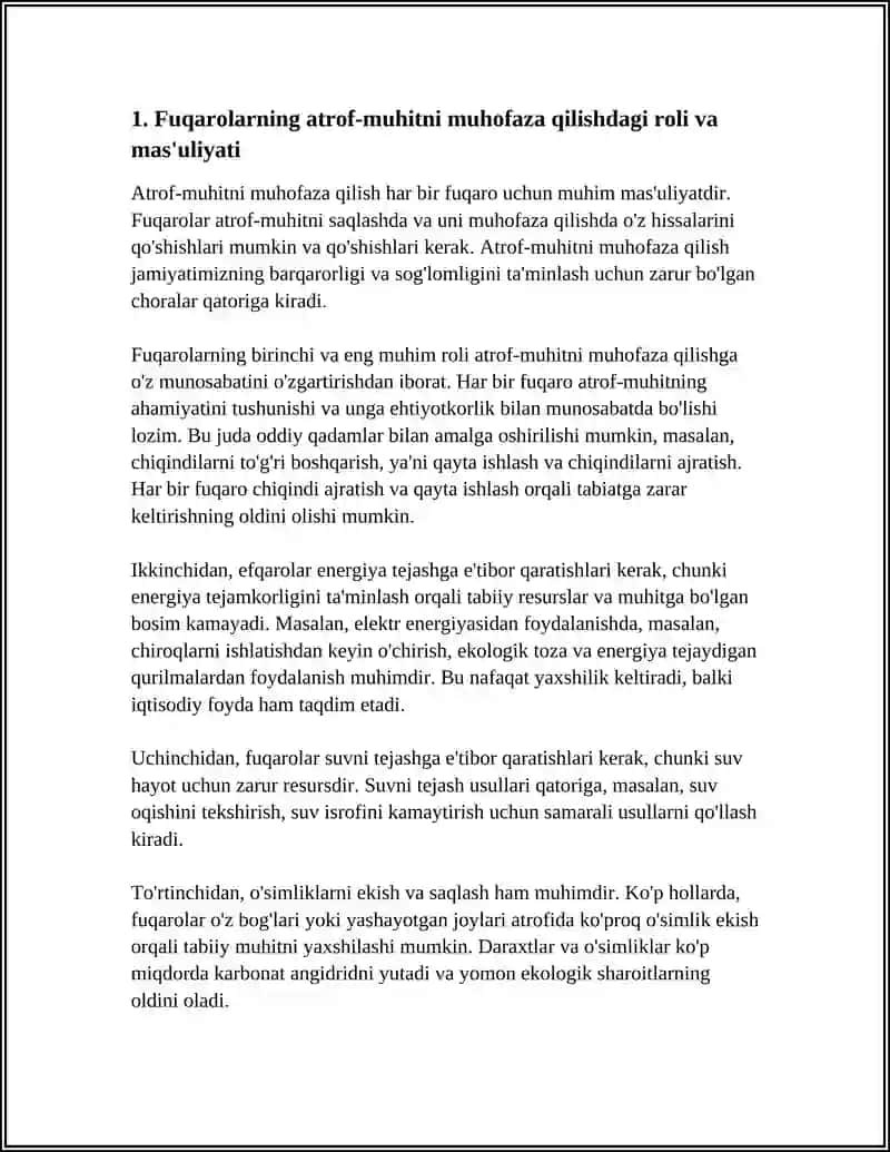 ATROF MUHITNI MUHOFAZA QILISH-FUQAROLARNING BURCHIDIR 3