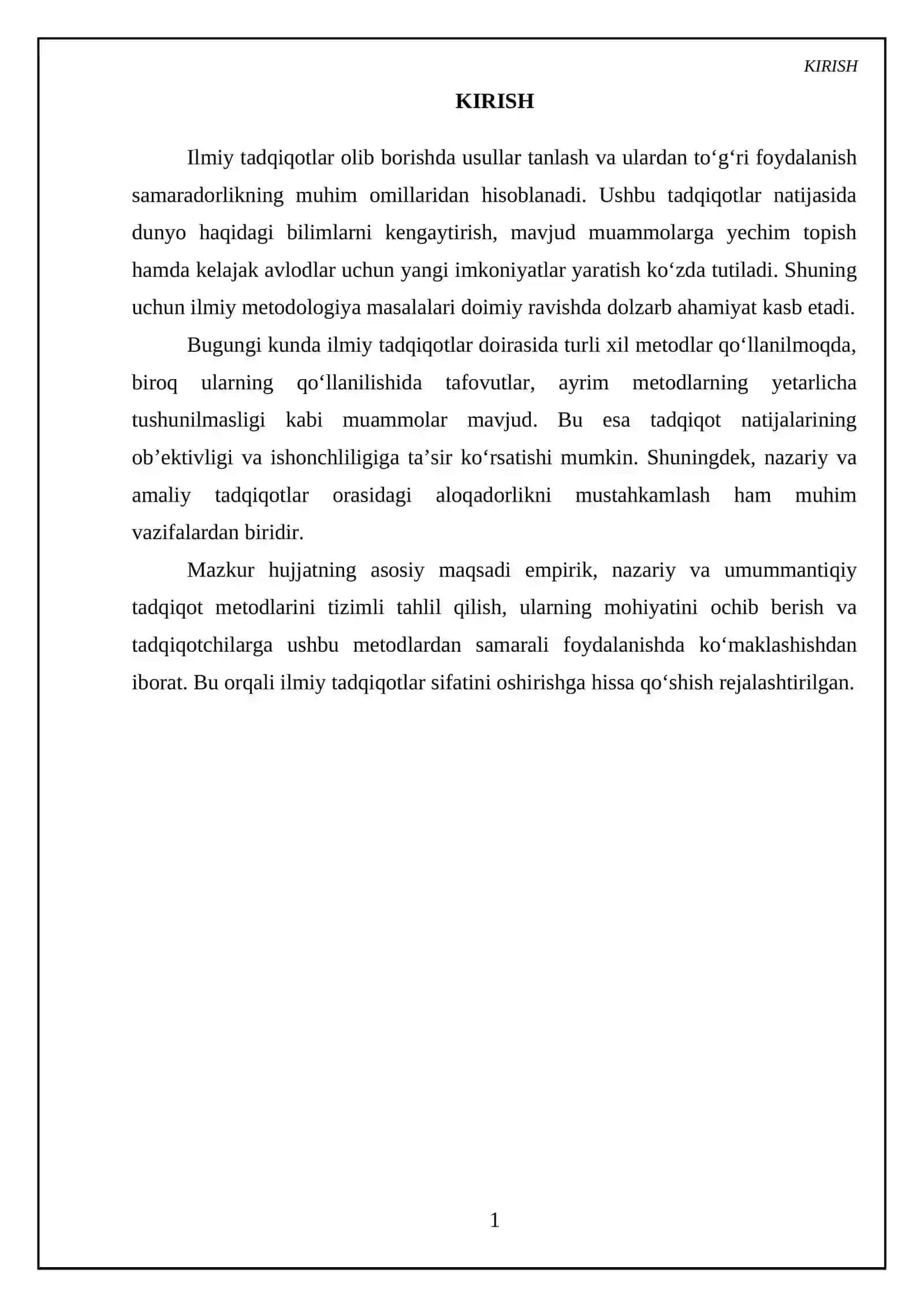Emperik tadqiqot metodlari. Nazariy tadqiqot metodlari. Umummantiqiy tadqiqot metodlari 3