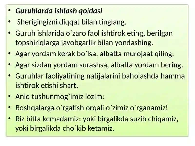 Sinfdan tashqari mashg`ulotlarda o`quvchilarni o`qishga qiziqtirish usullari 3