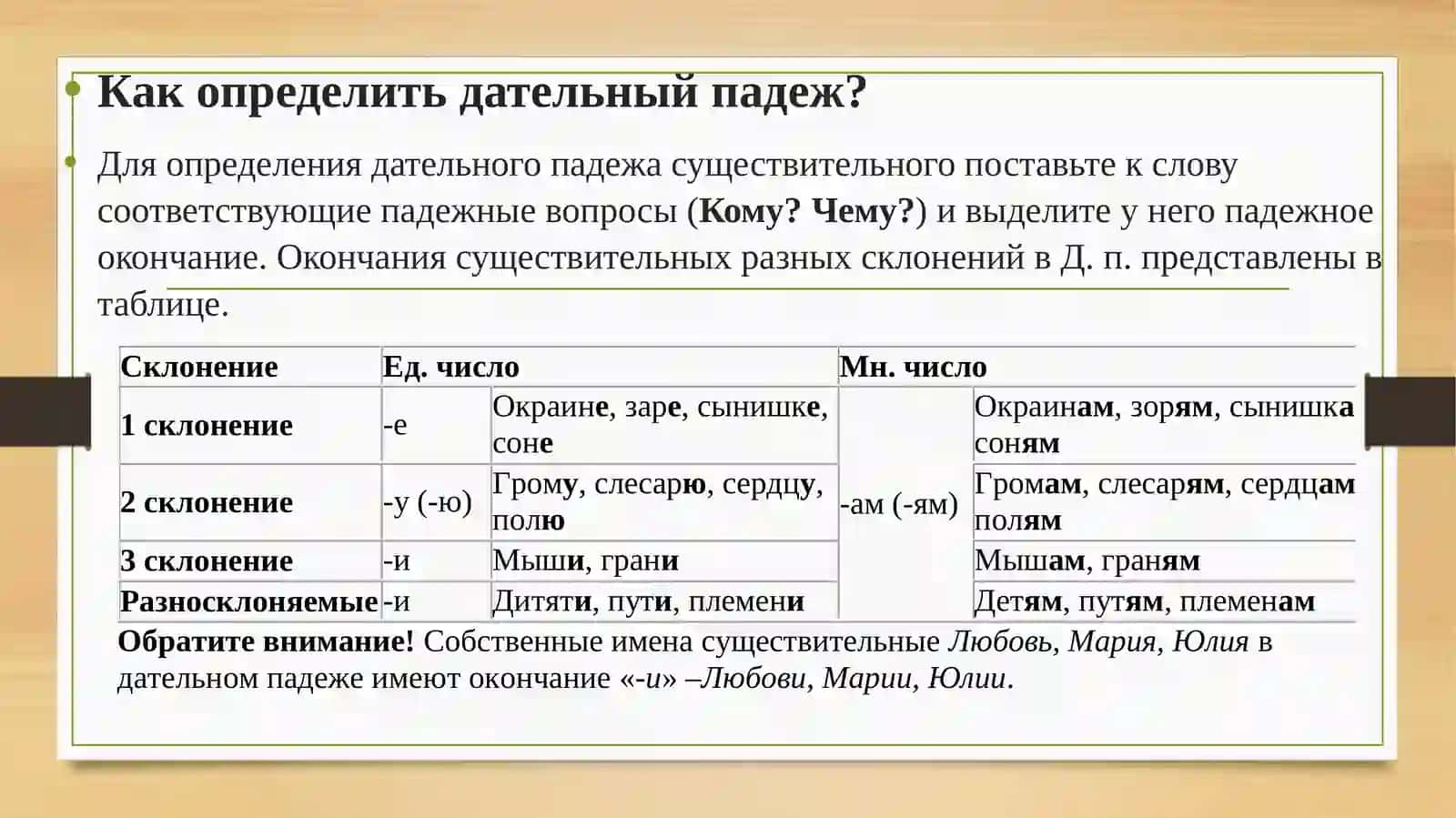 Дательный падеж 3