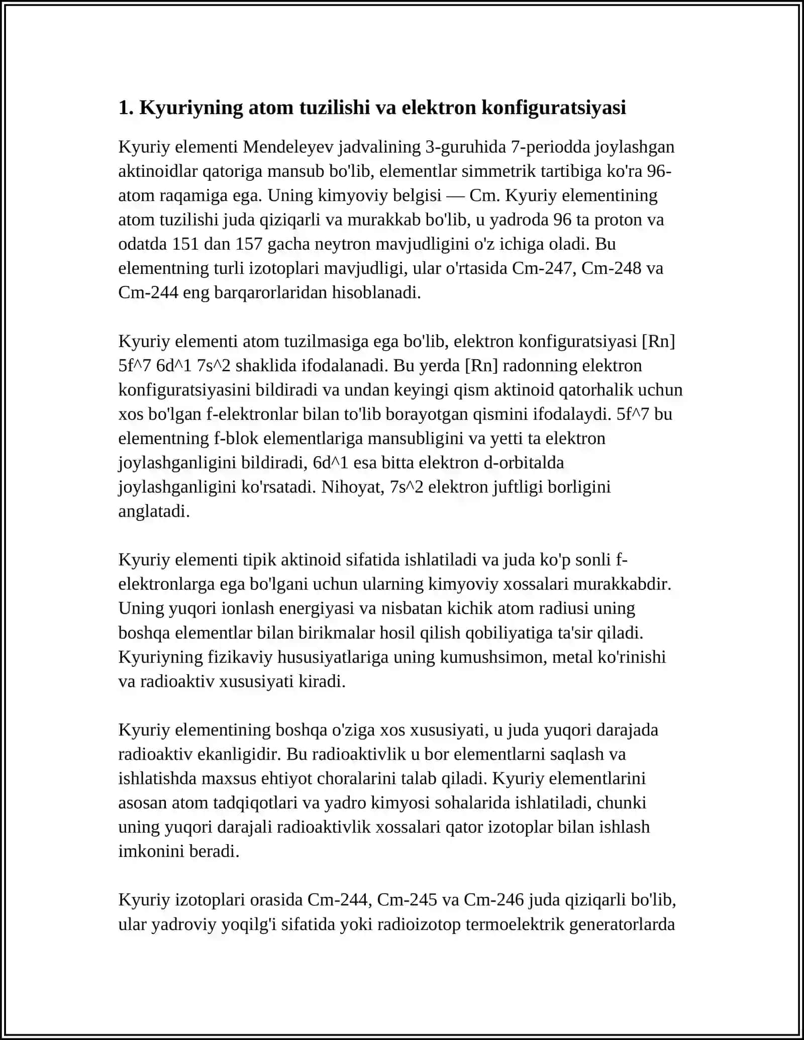 KYURIYNING FIZIK-KIMYOVIY XOSSALARI VA ISHLATILISHI 3