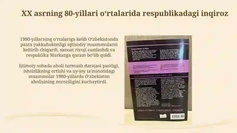Oʻzbekiston mustaqillikka erishish arafasida ijtimoiy siyosiy jarayonlar 3