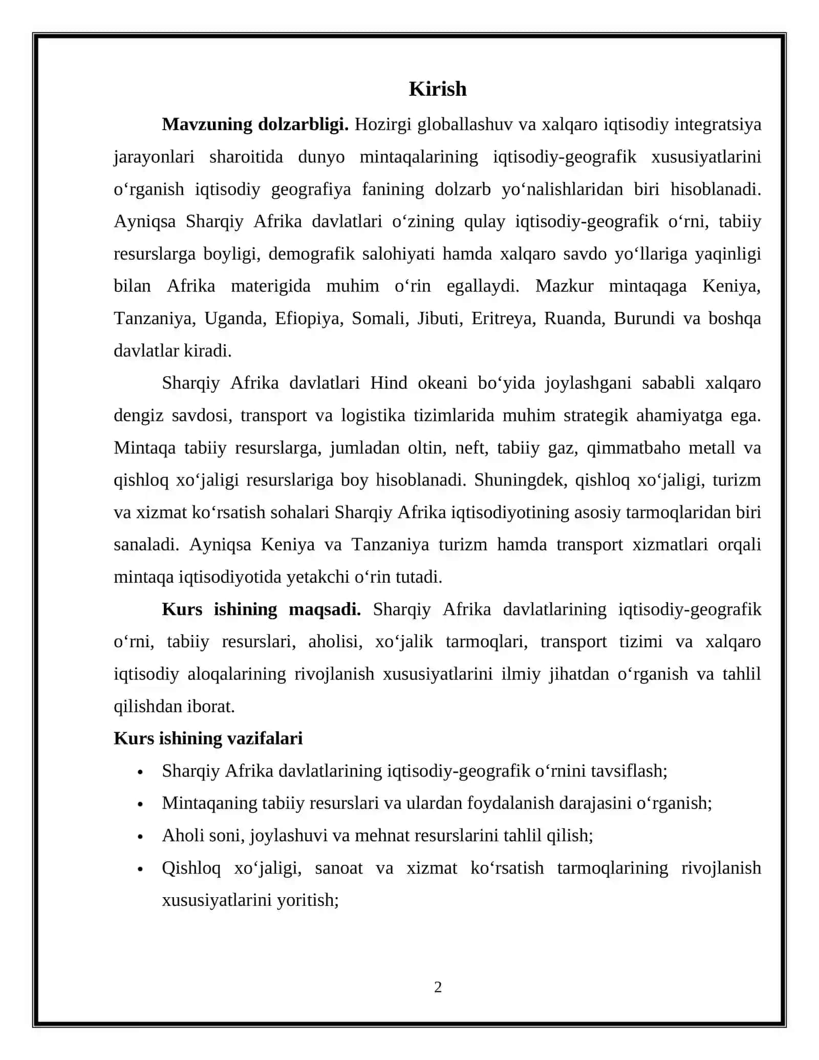Sharqiy Afrika davlatlariga iqtisodiy geografik tavsif 3
