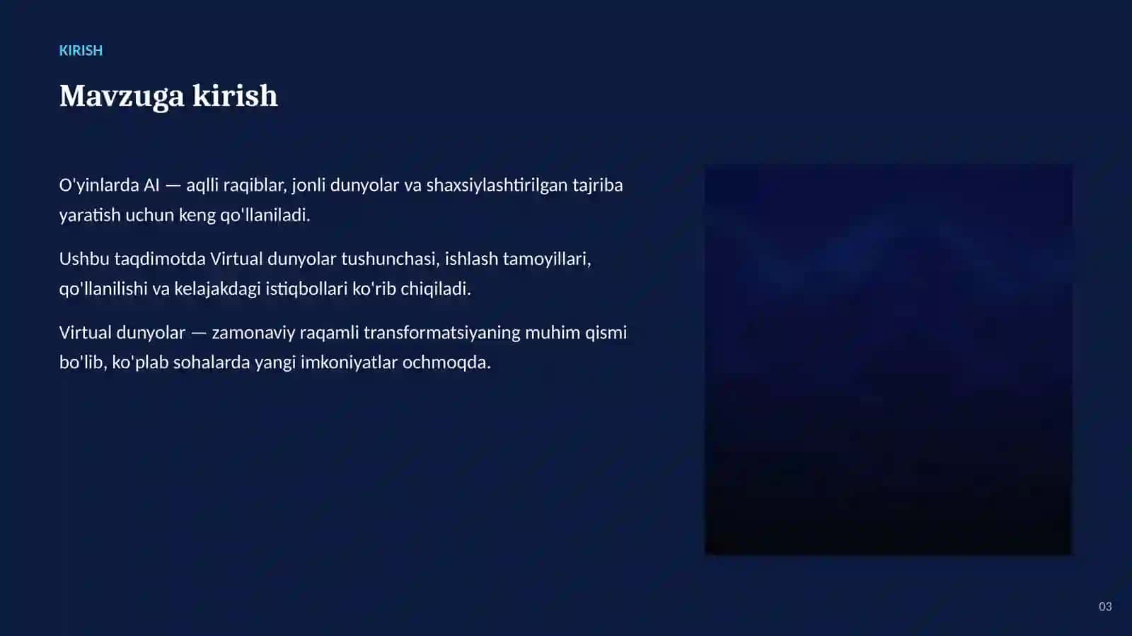 SUN'IY INTELLEKT • AI O'YINLAR VA KO'NGILOCHAR SOHADA 3