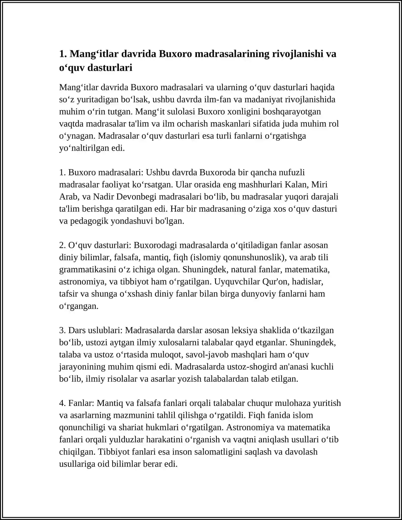 TARIXDAN MANGʻITLAR DAVRIDA ILM-FAN VA MA'DANIYAT 3
