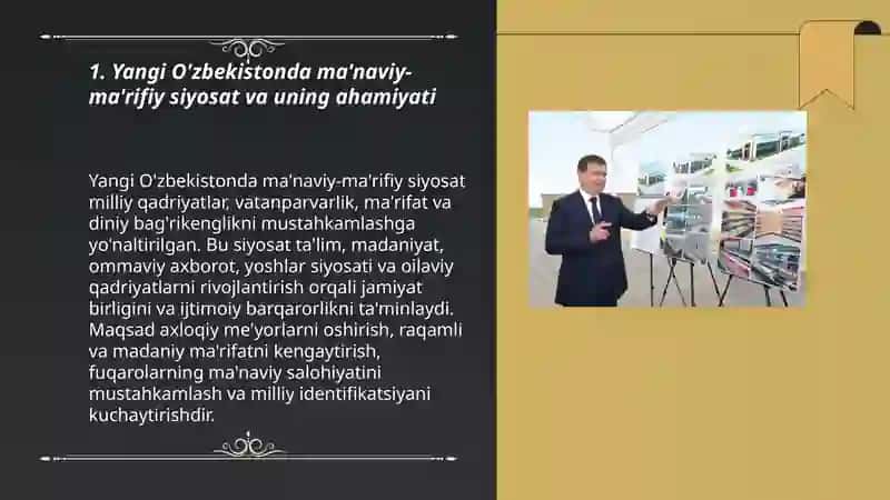 Yangi O‘zbekistonda amalga oshirilayotgan ma’naviy o‘zgarishlar 3