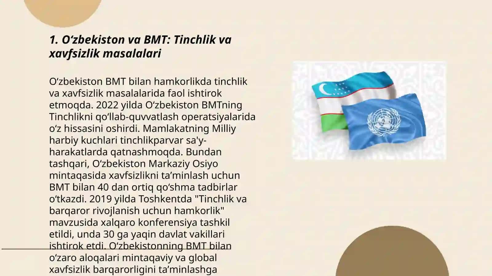 O‘zbekistonning xalqaro tashkilotlar bilan hamkorlik aloqalari 3