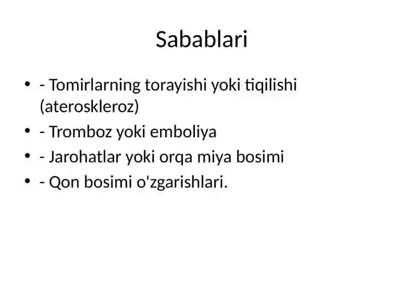 Orqa miyada qon aylanishining buzilishi 3