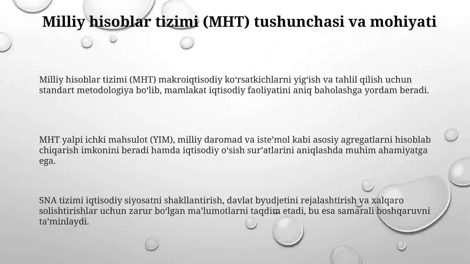 Milliy hisoblar tizimi (MHT) 3