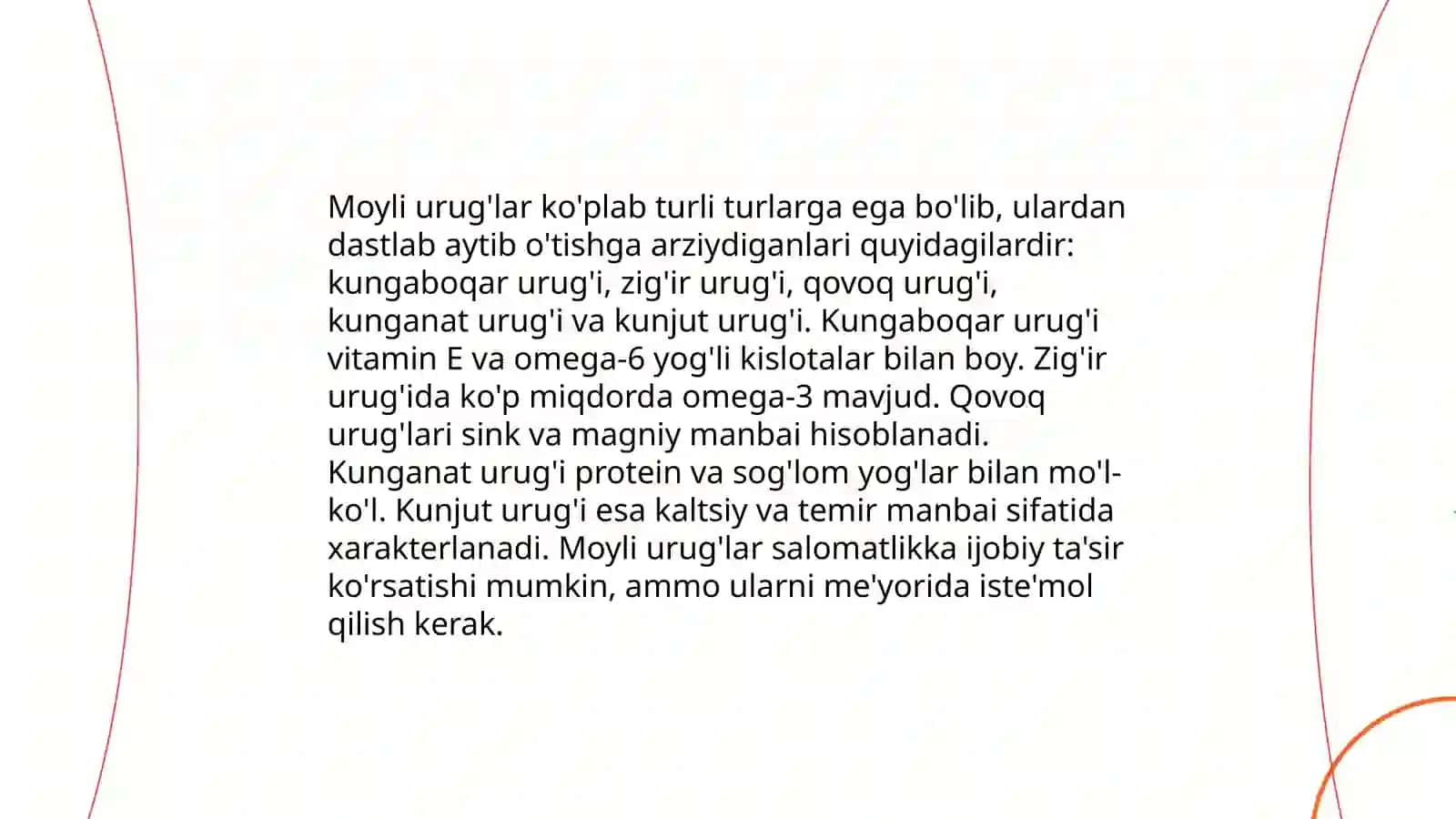 Moyli urugʻlarni qabul qilish va saqlash 3