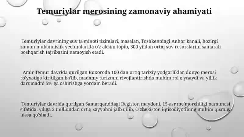 Amir Temur va Temuriylar davridagi shaharsozlik taraqiyoti 3