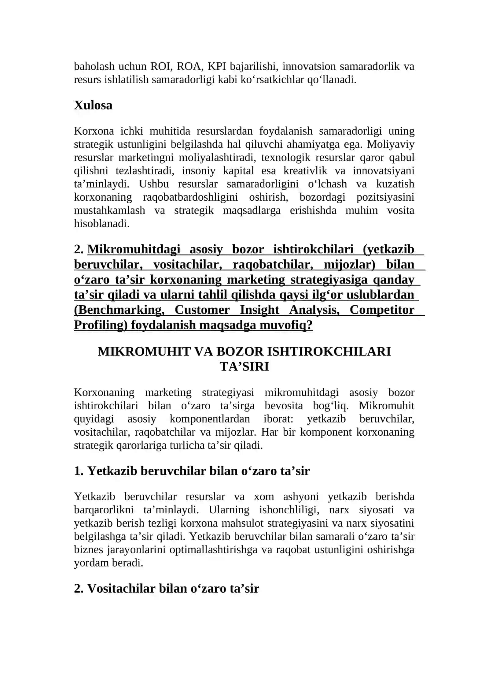Marketing Fani Amaliydan Tayyorlagan Topshirig’i 3