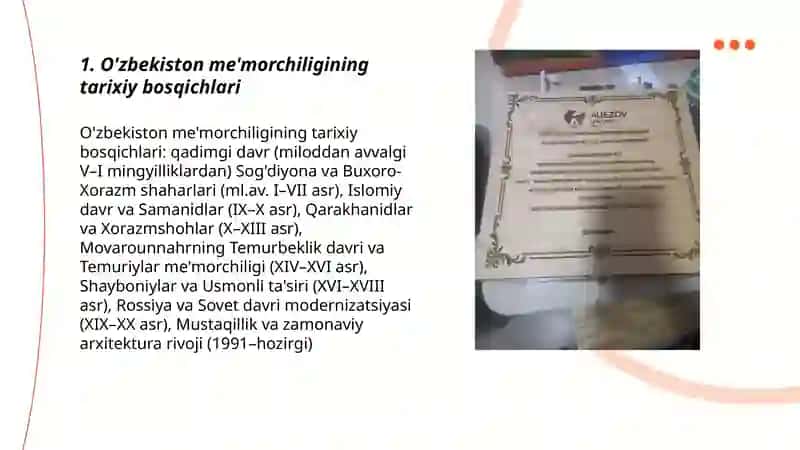 O'zbekiston me'morchiligi san'ati 3