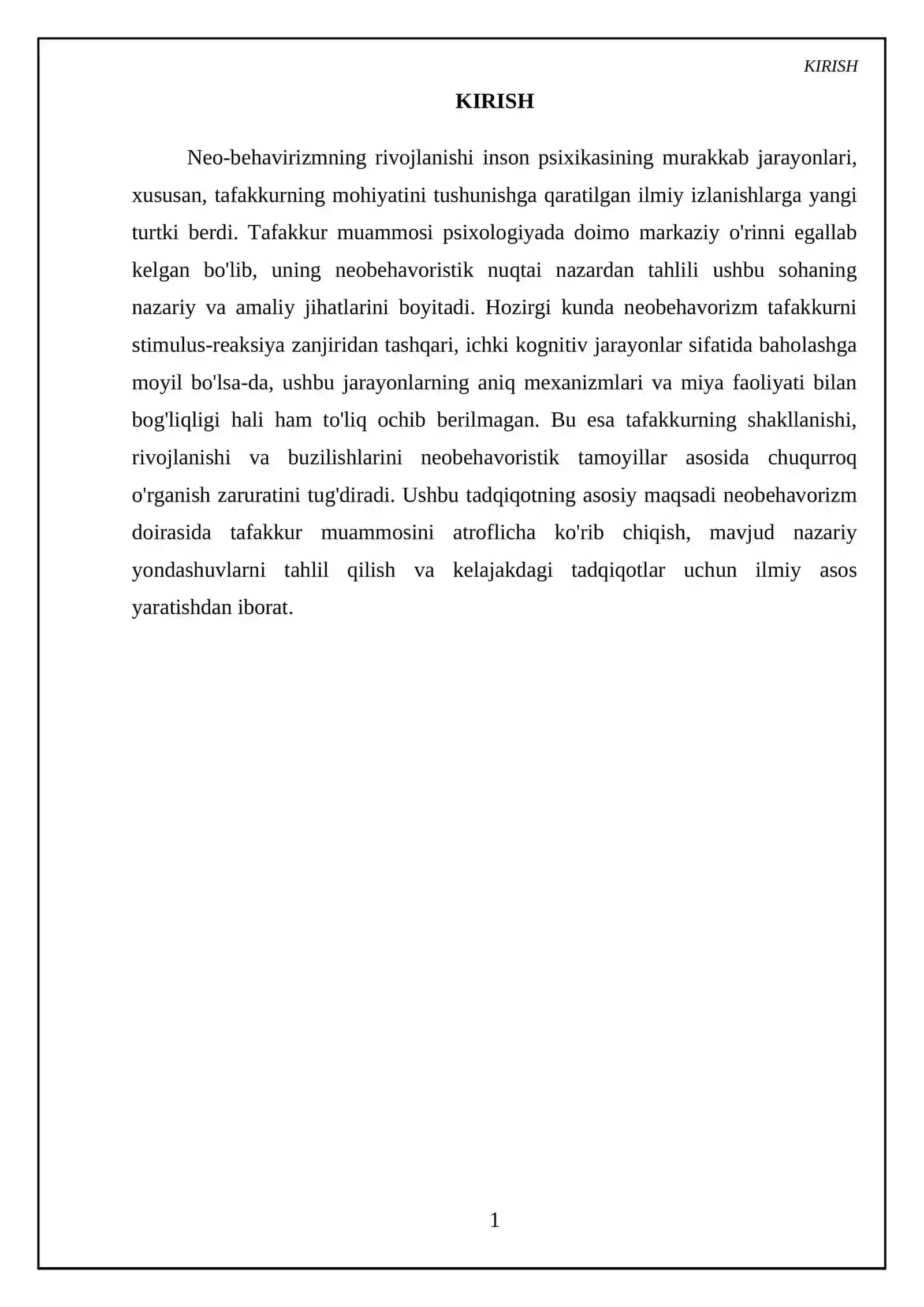 Neobixeviorizmda tafakkur muammosi 3