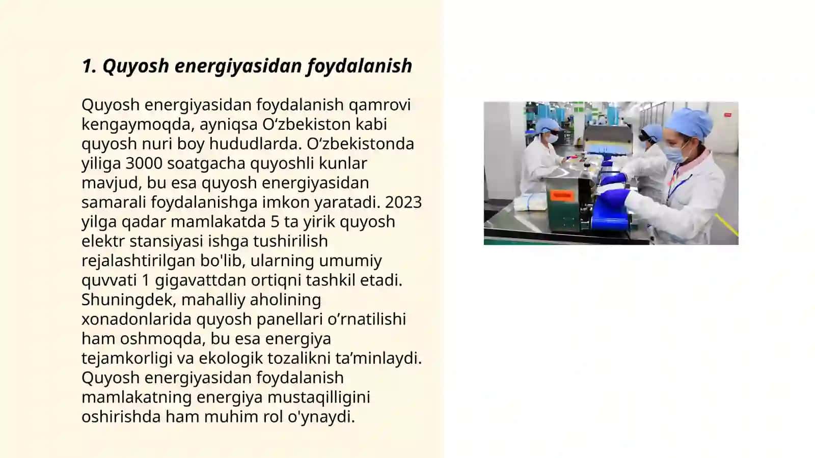 Quyosh energiyasidan foydalanish 3