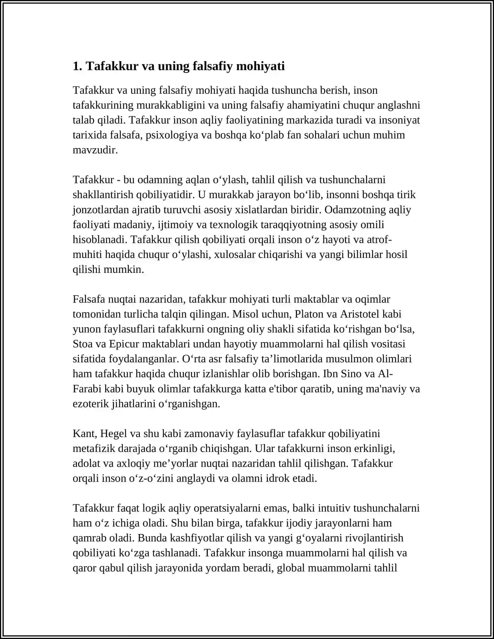 TAFAKKUR JURNALI MATERIALLARI ASOSIDA ILMIY MAQOLALAR BN ISHLASH 3