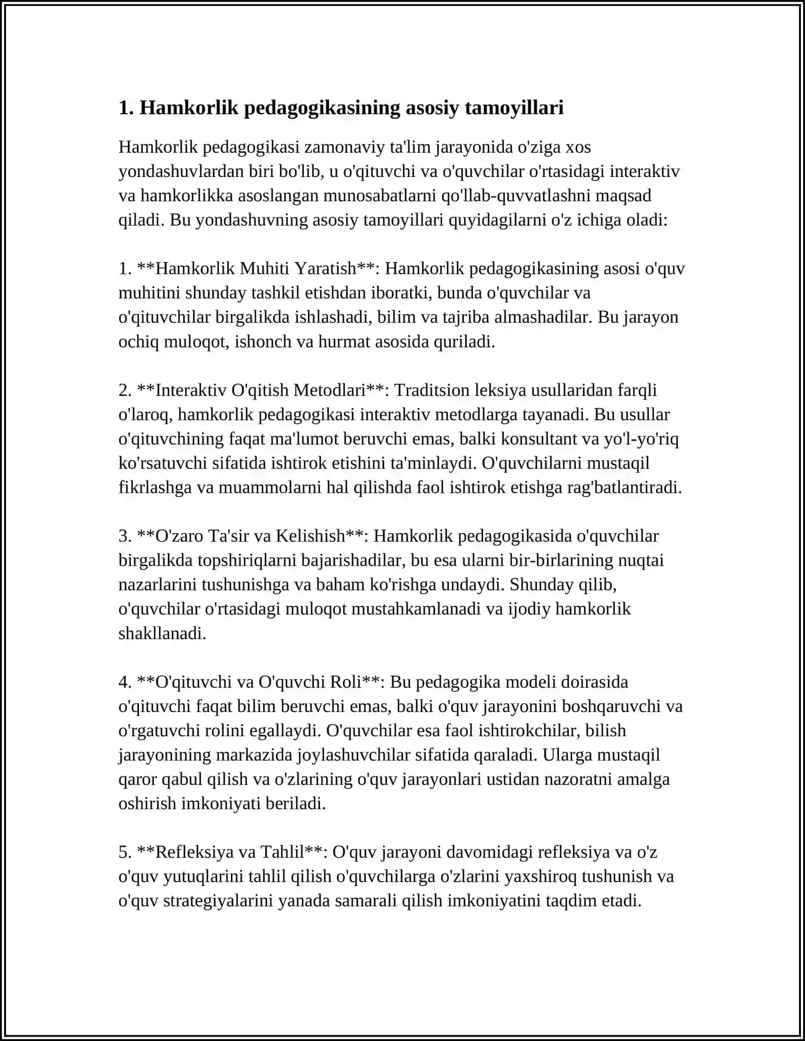 HAMKORLIK PEDAGOGIKASINING KONTSEPTUAL G'OYALARI 3