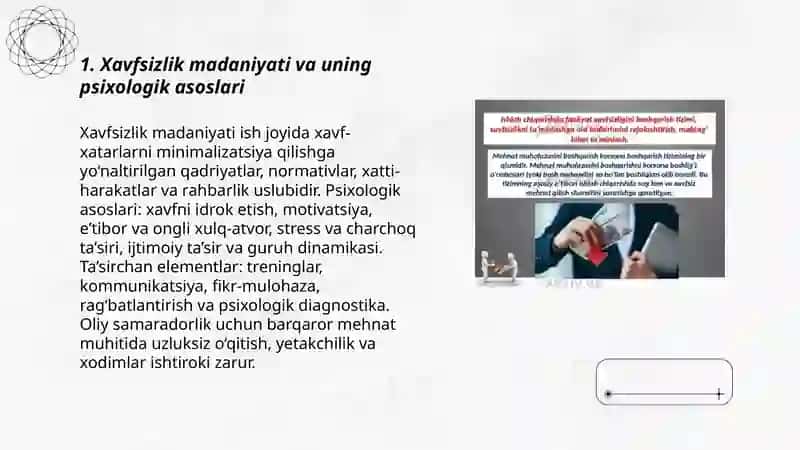 Ishlab chiqarishda mehnat xavfsizligini taminlash psixologiyasi 3